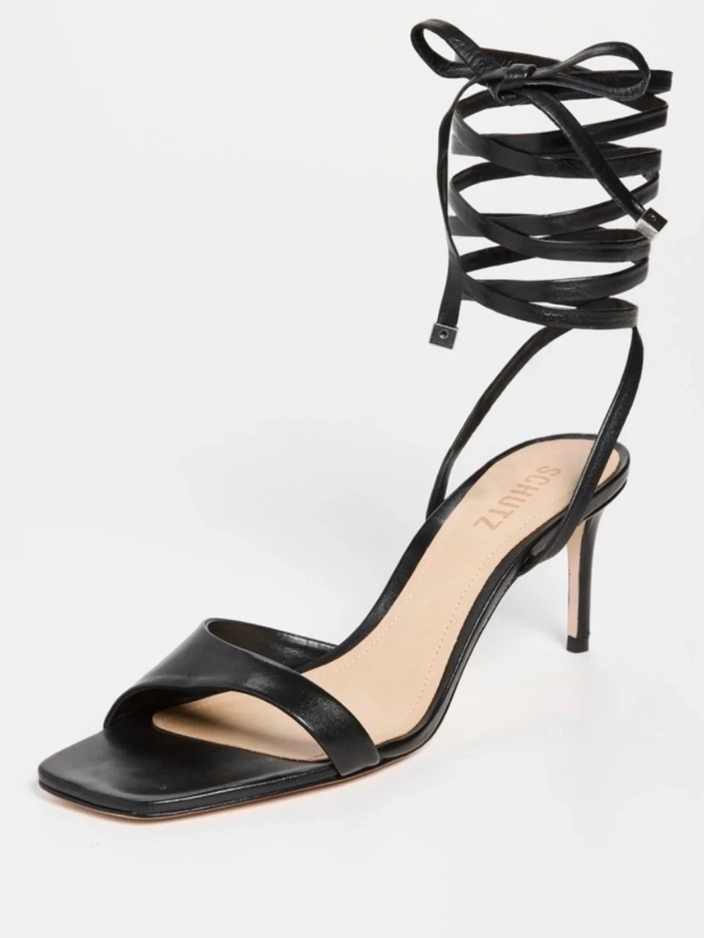 Schutz Bryce Heel Sandals - Size 10.5 - black